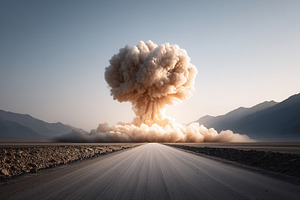 Massive explosion creates a dramatic, a Background Photo by MistyDay