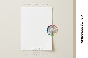 A4 Paper or Poster Mockup, PSD, a Poster Template by Mockup Haus