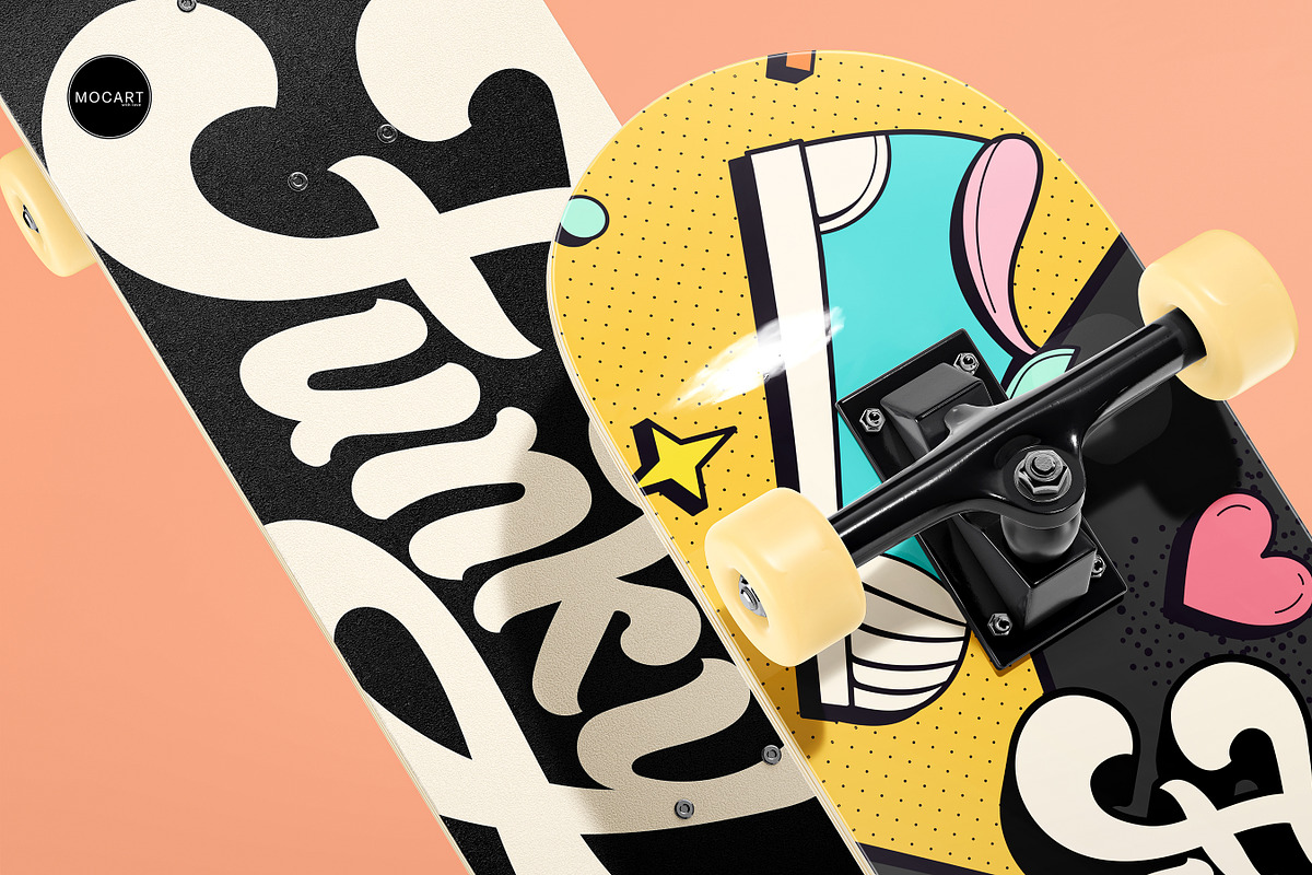 Skateboard Mockup Set v1, a Merchandise Mockup by Mocart (Photo 7 of 18)