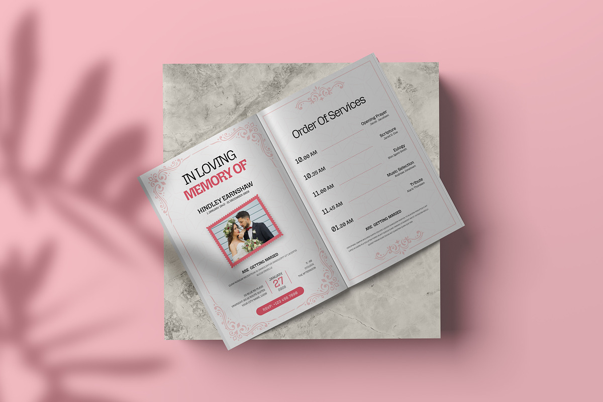 Classic Minimal Funeral Program, an Invitation Template by Creatiya Type (Photo 5 of 6)