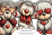 Valentine Teddy PNG Set, an Illustration by SinaCreation (Thumbnail 1 of 6)
