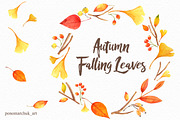 Autumn falling leaves, an Animal Illustration by Colibri Watercolor (Thumbnail 8 of 10)