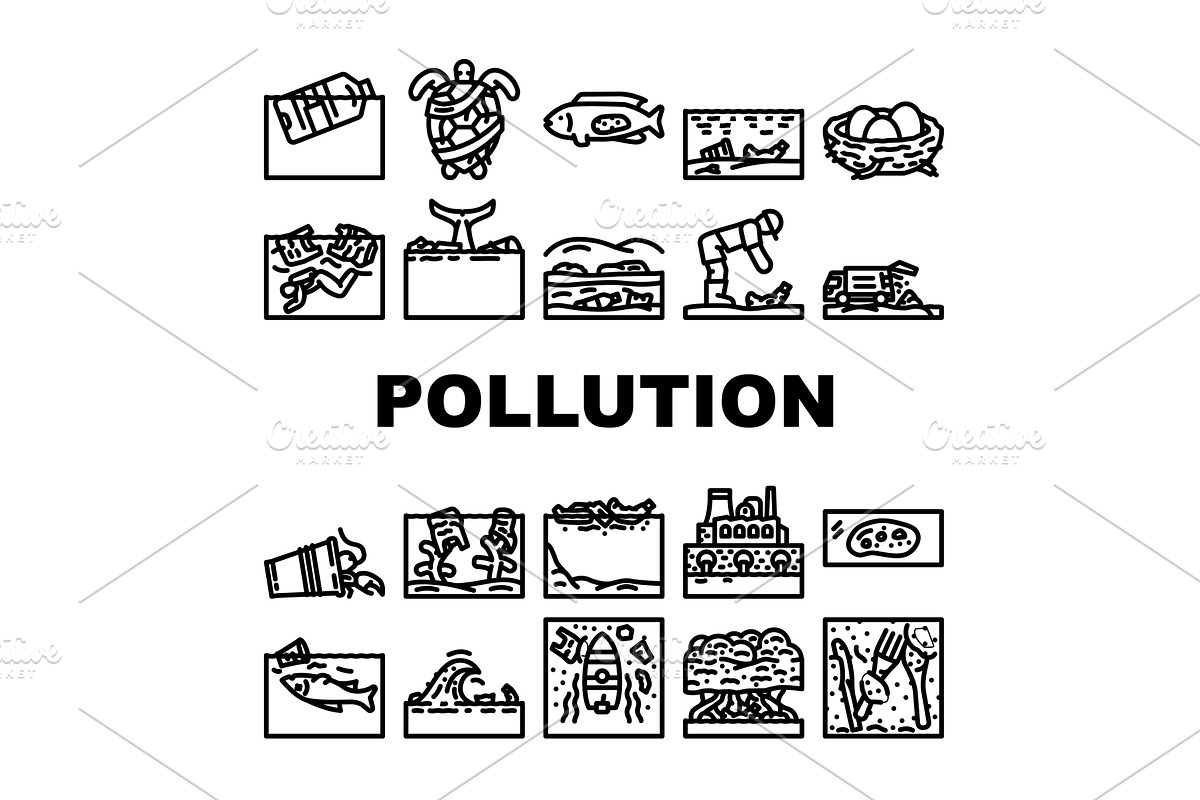 Environmental pollution causing harm, an Illustration by pikepicture