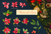 Christmas Poinsettia Floral Clipart, an Illustration by Julia M. Watercolor (Thumbnail 6 of 11)