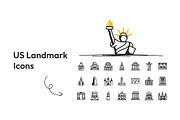 US Landmark Icons, an Outline Icon by Prosymbols (Thumbnail 3 of 7)