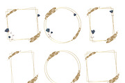 Dusty Blue & Gold Frames Clipart, an Object Graphic by Nadia Semyroz (Thumbnail 2 of 6)