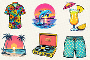 Retro Summer Beach Clipart, an Illustration by OK Design (Thumbnail 4 of 5)