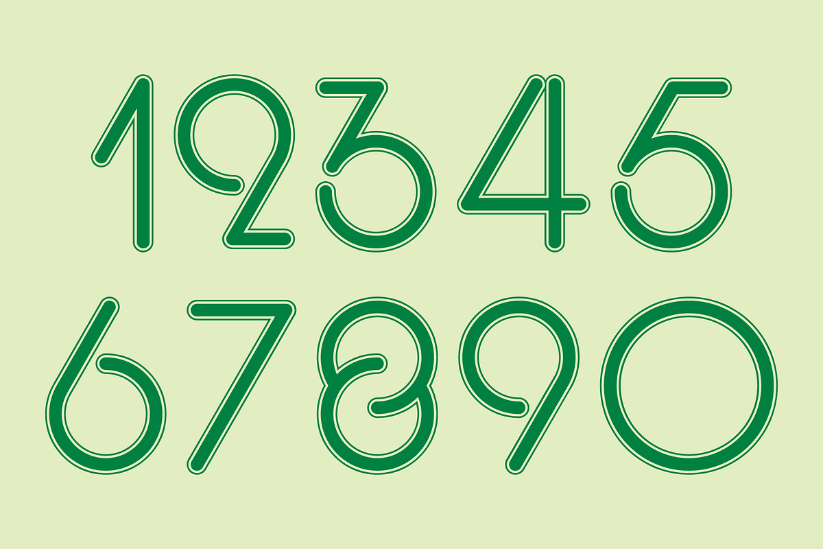 Display Digits Three Font, a Font by GG Design