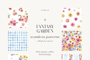 Fantasy Garden summer watercolor set, a Decorative Illustration by AleksaArt (Thumbnail 16 of 20)