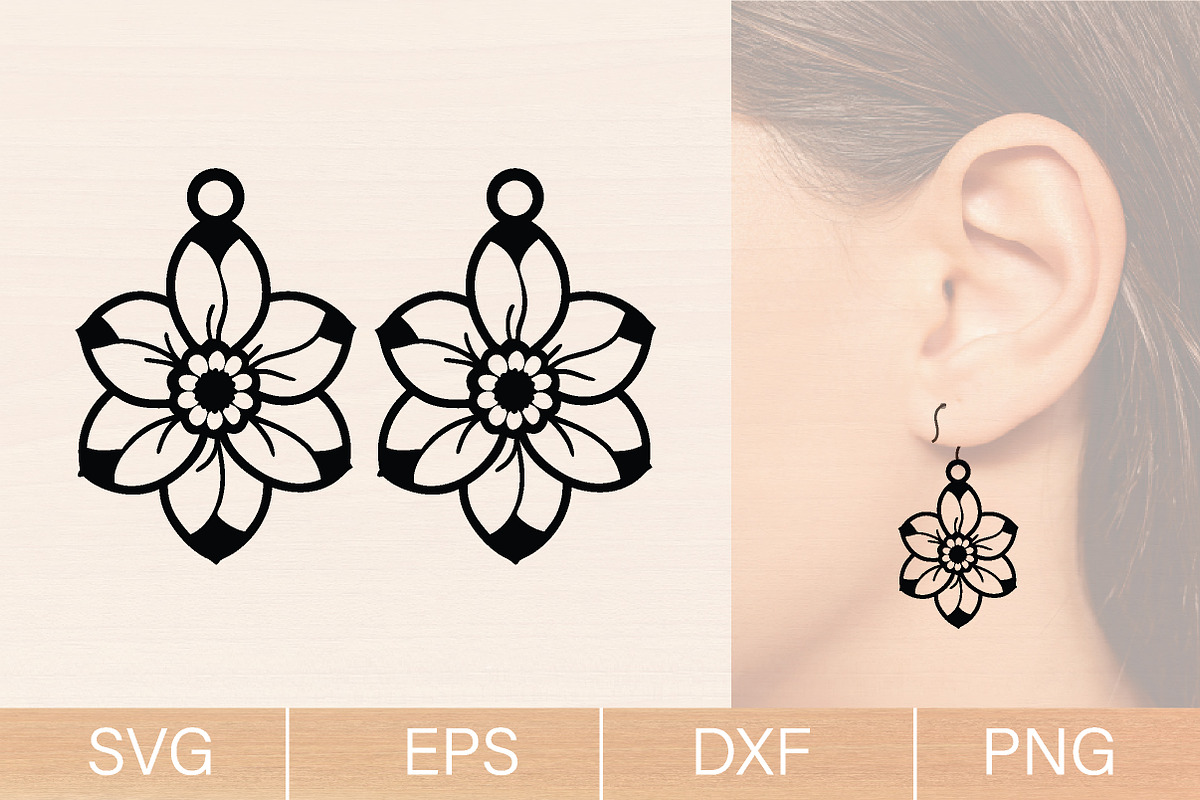 Trendy Earrings Laser Cut Svg bundle, an Object Graphic by jannatulpakhi (Photo 10 of 13)