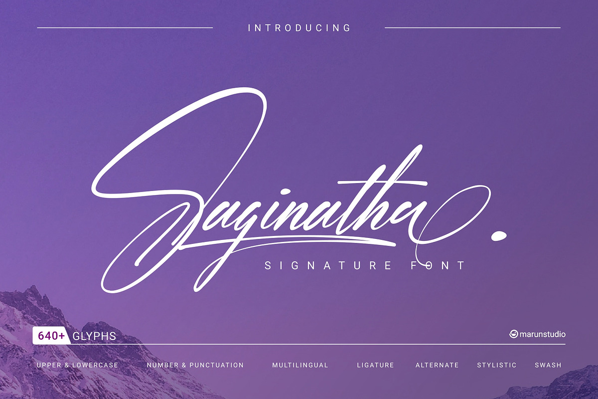 Saginatha - Signature font, a Handwritten Font by Dewan Type (Photo 1 of 14)