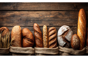 Brown and white whole grain loaves, a Food & Drink Photo by ZinetroN