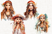 Watercolor Bohemian Beauty, a Person Illustration by Mash Mash Stickers (Thumbnail 7 of 9)