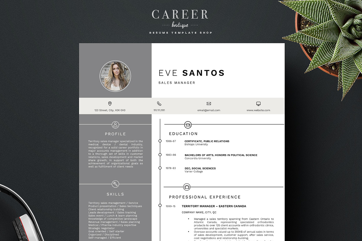 Modern Resume & CoverLetter Template, a Resume Template by careerboutique (Photo 4 of 6)