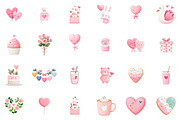 Light Pink Valentine Clipart Set, an Illustration by Sublimation Artist (Thumbnail 2 of 6)