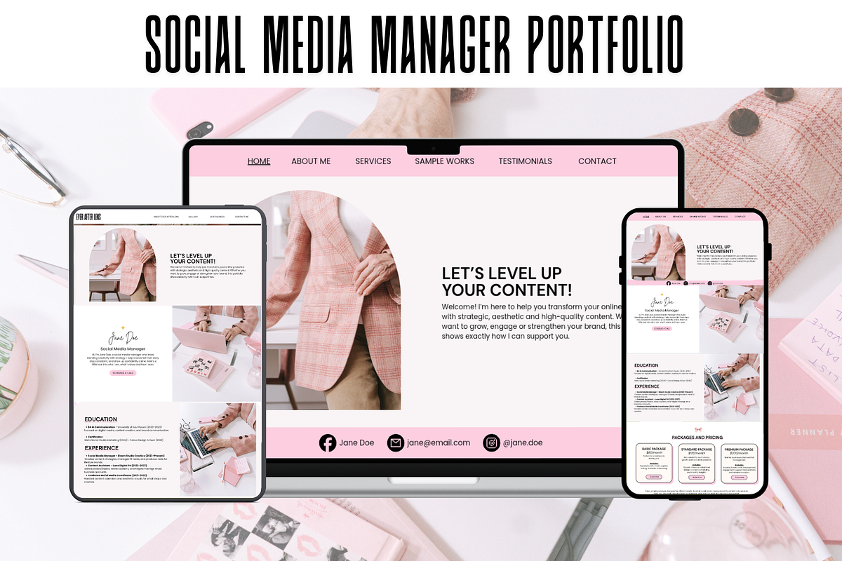 Social Media Manager Portfolio, a Design Template by thecyella.co (Photo 1 of 4)
