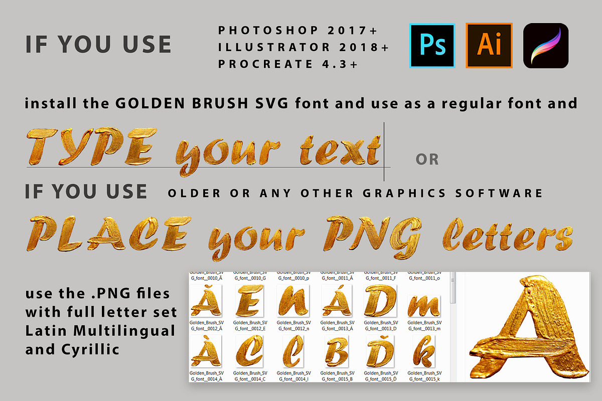 Golden Brush SVG Cyrillic Font, a Script Font by IraDvilyuk (Photo 13 of 14)