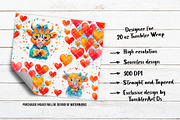 Highland Cow Valentine Hearts PNG, a Pattern Graphic by TumblerArtDS (Thumbnail 3 of 3)