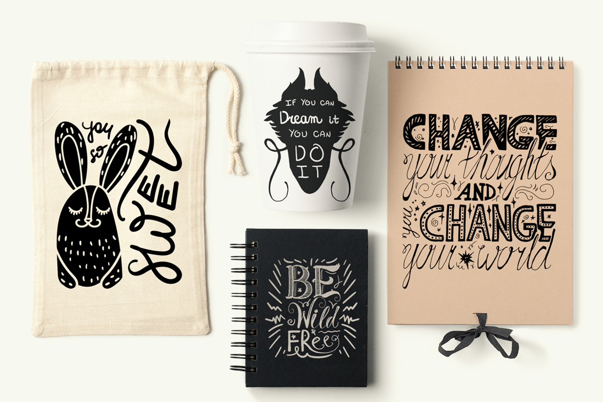 95% OFF 50 Positive Handdrawn Quotes, an Animal Illustration by barsrsind (Photo 4 of 9)