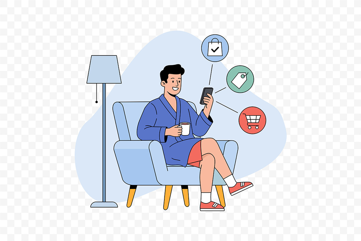 E-Commerce Shopping Illustration, a Person Illustration by Partikusi Design (Photo 3 of 3)
