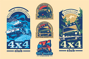-50% Off-Road 4x4 T-Shirts Badges, a Transportation Illustration by Alexander Baidin (Thumbnail 3 of 6)