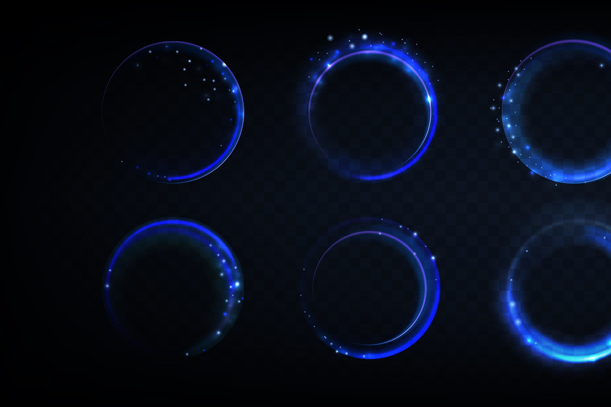 Glowing blue neon rings with magical, an Object Illustration by art PVP - market (Photo 3 of 3)
