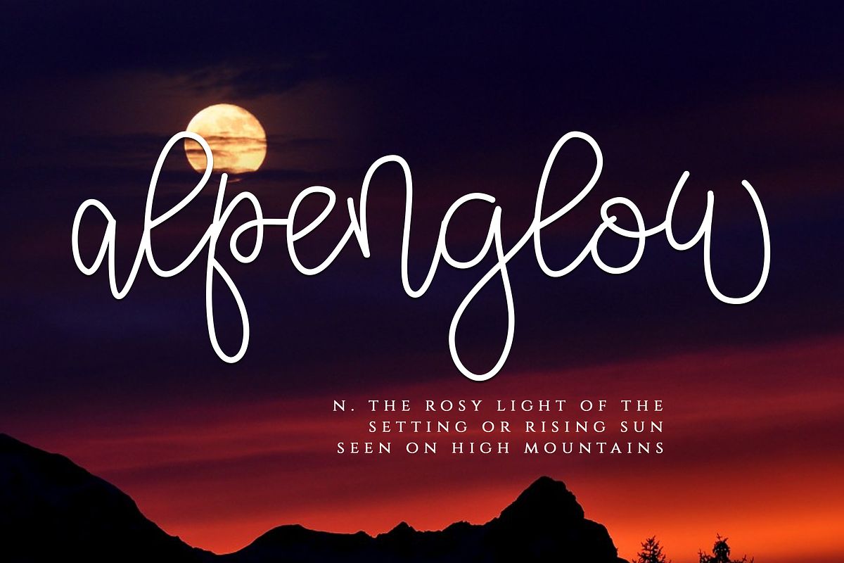 Alpenglow - Bouncy Script Font preview 5