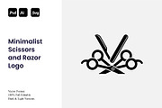 Minimalist Scissors and Razor Logo, a Branding & Logo Template by Luxury Logos (Thumbnail 1 of 4)