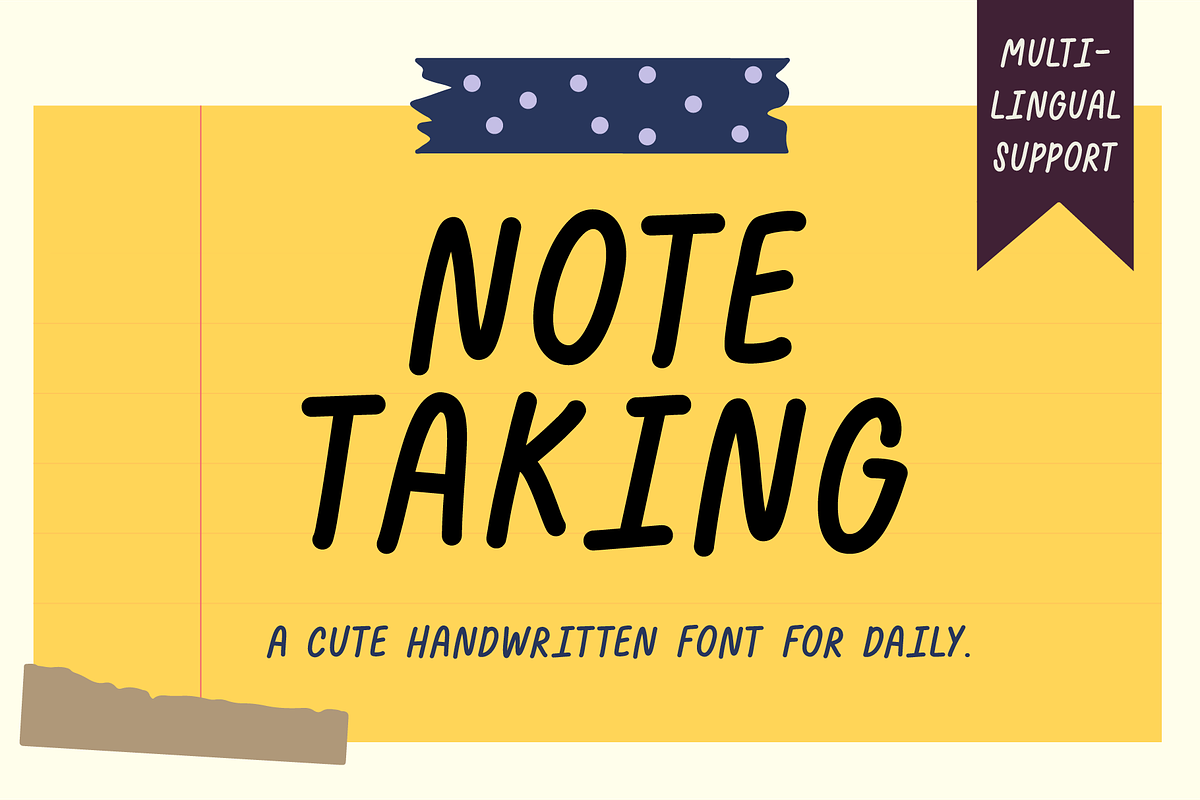 Note taking font, a Handwritten Font by Nyla.Studio