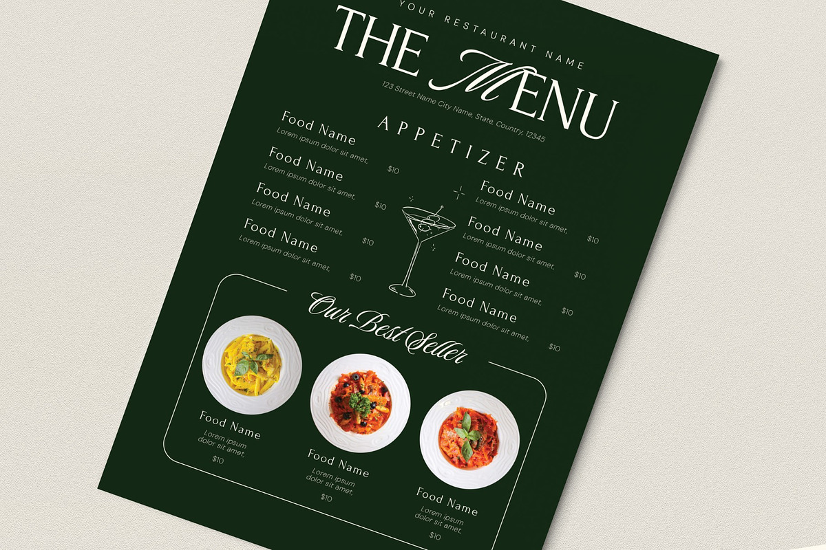Restaurant Food Menu, a Flyer Template by graphicook
