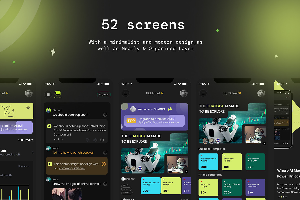Ai chat pro | AI Chatbot UI Kit, an UI Kit Template by Muhammad_Ahmad (Photo 3 of 6)