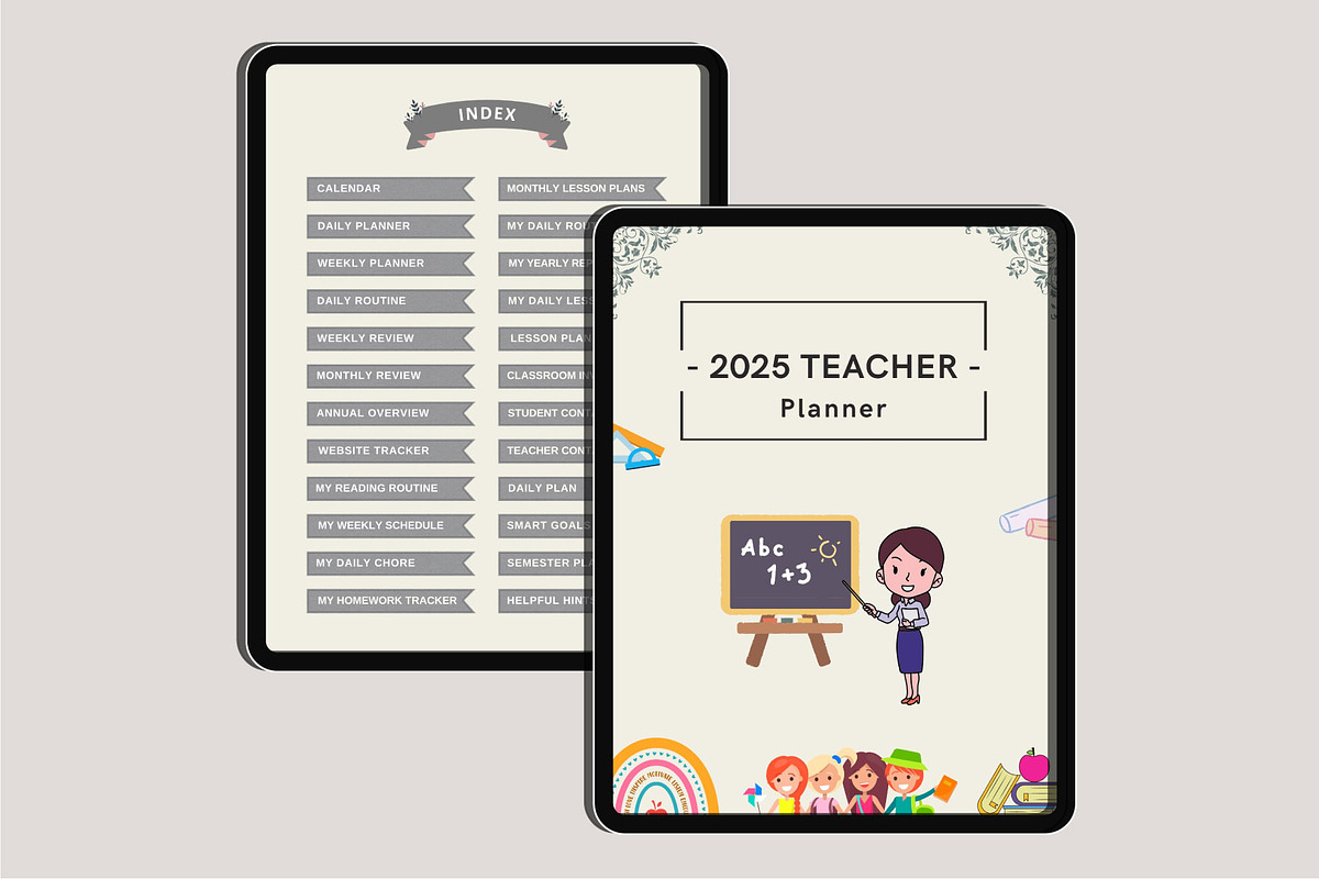 2025 Digital Teacher Planner Canva, a Stationery Template by Designmela01 (Photo 3 of 10)