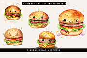 Cartoon Hamburger PNG Clipart Set, a Food Illustration by Geniecreativestudio (Thumbnail 4 of 9)