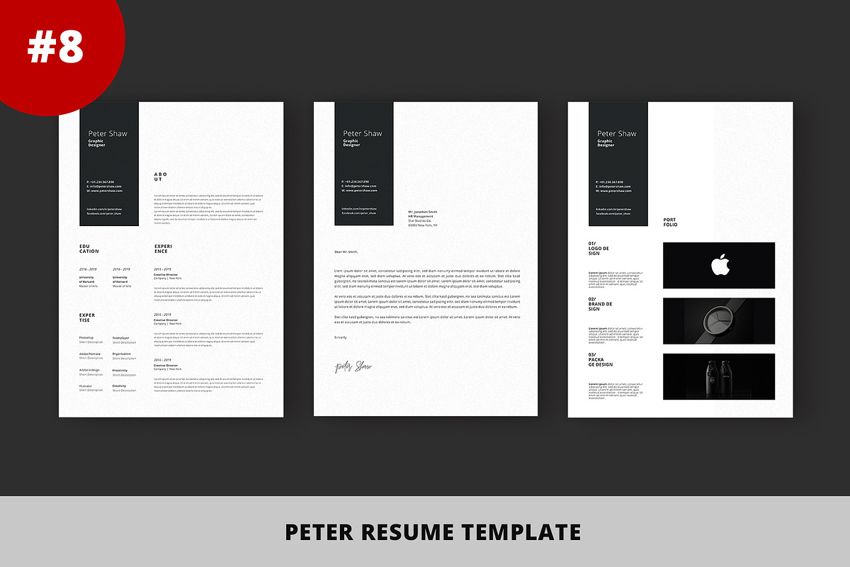 Resume Template Bundle - Vol 04, a Resume Template by Nina Shaw (Photo 9 of 12)