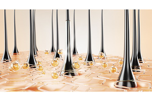 3d hair care, cosmetic lab, a Technology Illustration by Marozhkastudio