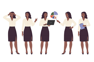 Afro Businesswoman in Various, a Person Illustration by Flashvector