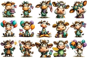 Whimsical Patriotic Cow Clipart, an Illustration by OK Design (Thumbnail 3 of 6)