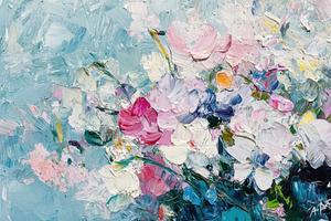 Colorful Floral Arrangement With Tex, a Photo by Tanuart