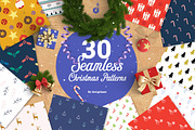 30 Seamless Christmas Patterns, a Pattern Graphic by Designbase (Thumbnail 1 of 4)