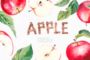Apple Clipart Collection, an Illustration by YuliyaArtGarden (Thumbnail 1 of 8)
