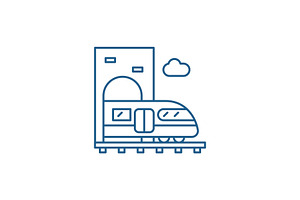 Train Line Icon Concept. Train Flat