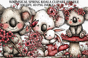 Whimsical Spring Koala Clipart PNG, an Illustration by Canvas Craft (Thumbnail 1 of 7)