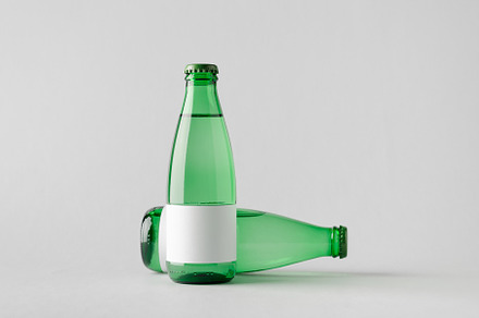 Water bottle mockup  two bottles stock photo containing 250ml and 25cl, a Food & Drink Photo by Shablon