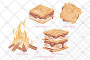 watercolor smores clipart, a Food Illustration by greywalnutstudio (Thumbnail 3 of 3)