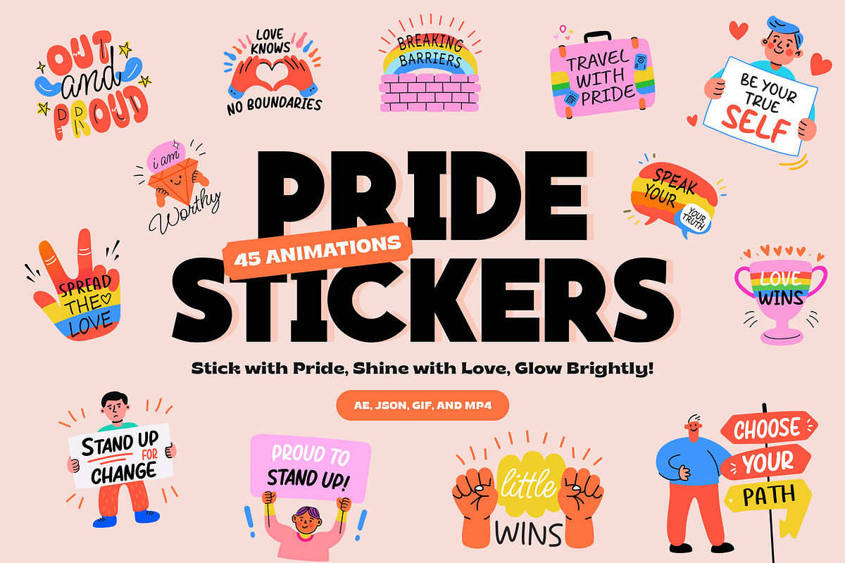 Animated Pride Stickers Collection, an Emoji Icon by Prosymbols (Photo 1 of 5)