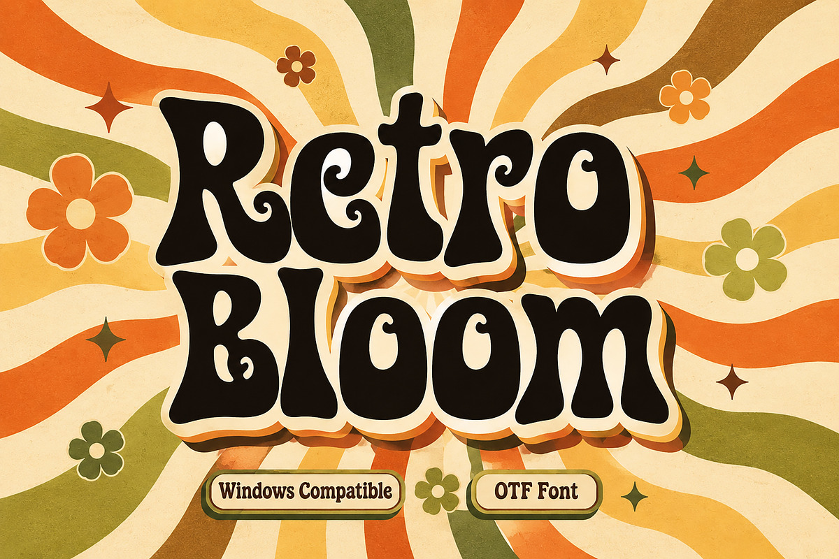 Retro Bloom, a Slab Serif Font by Wow Magic (Photo 1 of 6)
