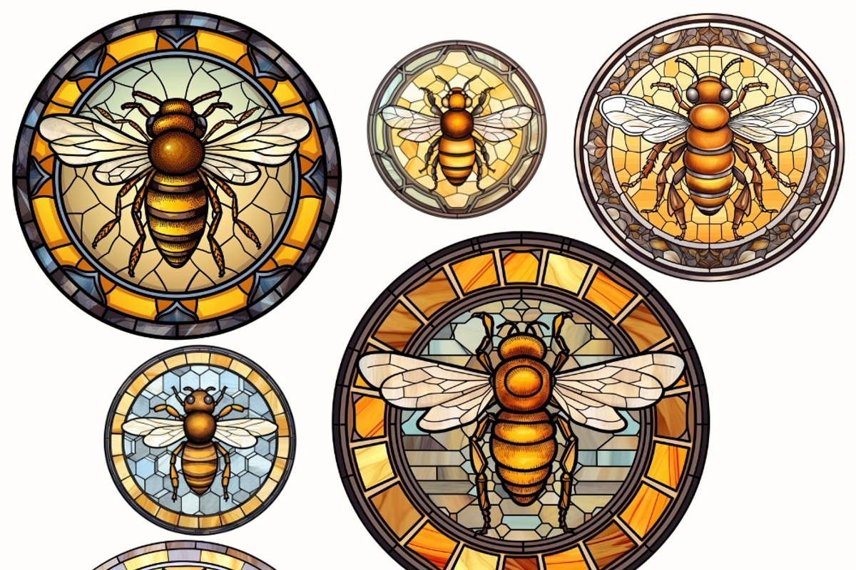 Honey Bees Png Stained Glass Clipart, an Animal Illustration by Tanya Kart (Photo 5 of 7)