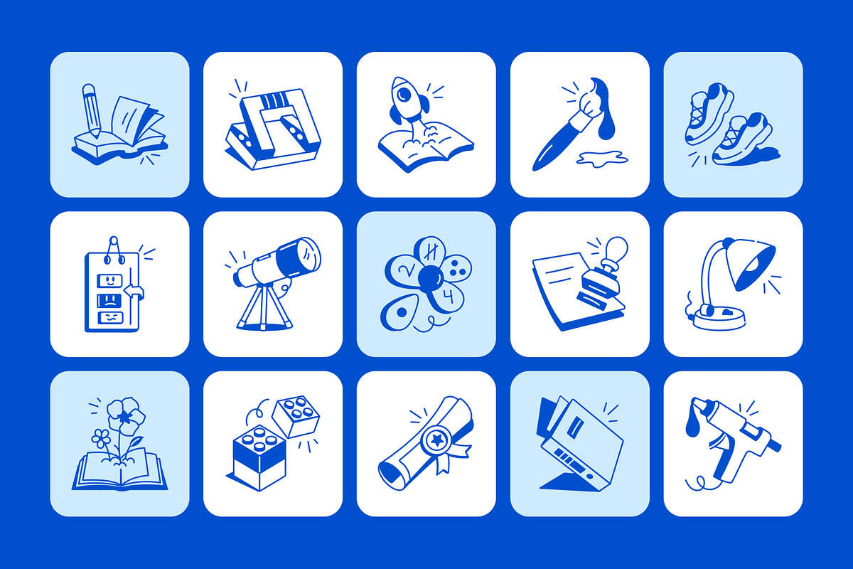 Animated School Doodles Icon, an Outline Icon by Vectors Market (Photo 3 of 5)