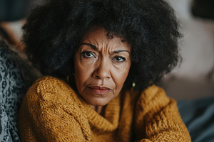 Senior woman with stylish afro hair, a Photo by Iftikhar Alam