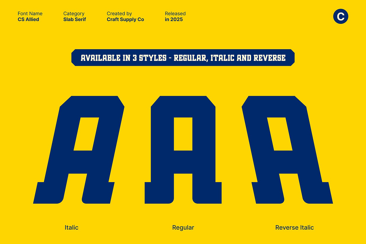 CS Allied – Sporty Font, a Serif Font by Craft Supply Co. (Photo 2 of 8)